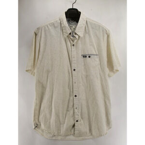 Jetty Mens XXL Short Sleeve Button Up Cream Speckled Marine Supply Co Casual